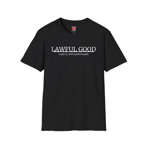Dungeons and Dragons Lawful Good LG, Not Lawful Stupid! Unisex Softstyle T-Shirt - Picture 1 of 6