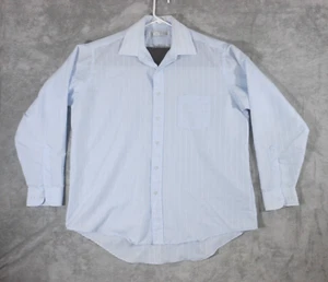 Van Heusen Shirt Men's 17-35 Button Up Long Sleeve Blue Striped - Picture 1 of 12