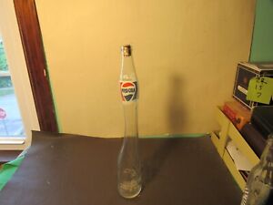VTG Pepsi Cola Soda Pop 16" Stretched Art Glass Money Back Bottle 16oz One Pint