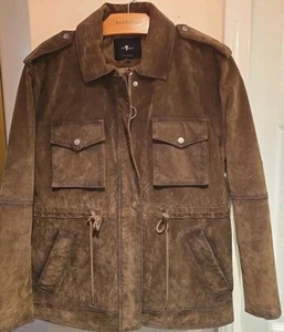 Seven For All Mankind 895 $ Jacke Wildleder Leder Cargo Größe Large - Bild 1 von 8
