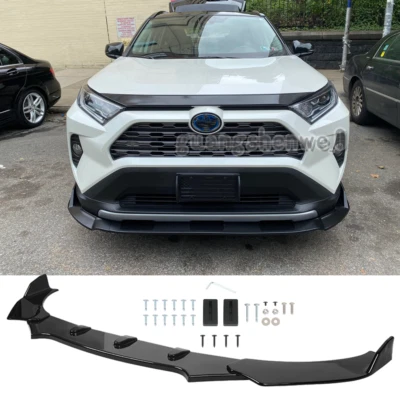 Glossy Black Front Bumper Lip Spoiler Splitter Body Kit For Toyota Highlander - Image 1 of 4