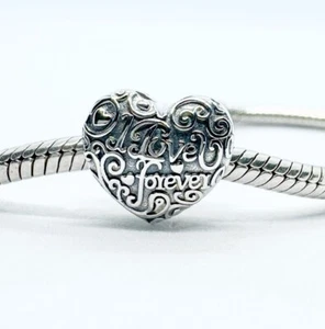 I Love You Forever Charm Bead Love Herz Echt 925 Sterling Silber 💖 - Bild 1 von 8