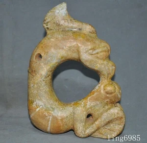 Cina cultura Hongshan antica giada scolpita sacrificio fengshui statua gancio fenice - Foto 1 di 10