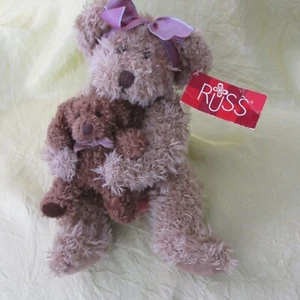 RUSS vintage 2x teddy bear Marmie baby Skribbles tags MACHINE WASHABLE scribbles - Picture 1 of 5
