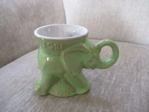 Vintage Green Frankoma Elephant Mug, GOP 1981 Reagan Bush - Picture 1 of 12