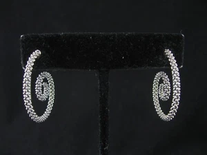 Lagos Caviar 925 Sterling Silver Swirl Scroll Earrings with 14K 585 Gold Posts - Picture 1 of 11