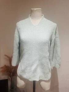 Cos mint Green V Neck Cotton Knit Jumper S - Picture 1 of 5