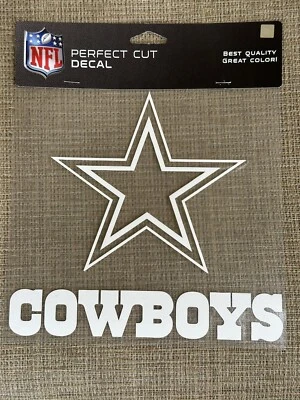 Dallas Cowboys NFL Oficial Auténtico Calcomanía 8" x 8" Blanco Coche Pegatina Nuevo Foto 1 de 4