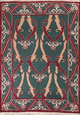 8x10 Geometric Savonnerie Oriental Area Rug Wool Hand-knotted Living Room Carpet - Image 1 of 4