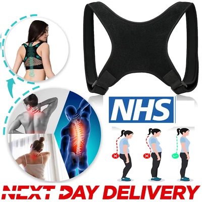 Posture Corrector Body Brace Bad Back Lumbar Shoulder Support Belt Women Men UK