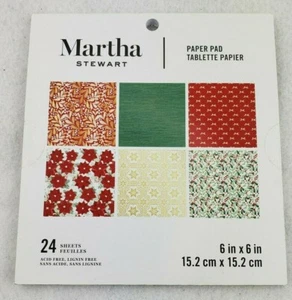 Martha Stewart Blocco Carta Natalizio 6x6 Quadrato 12 Disegni 24 Fogli 30068359  - Foto 1 di 10