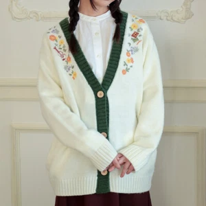 Whisper of the Heart Flower Embroidery Cardigan Studio Ghibli FS NEW JP - Picture 1 of 10