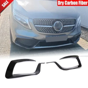 Dry Carbon Front Bumper Splitter Fins Canard for Mercedes V-Class W447 V250 20UP - Picture 1 of 15