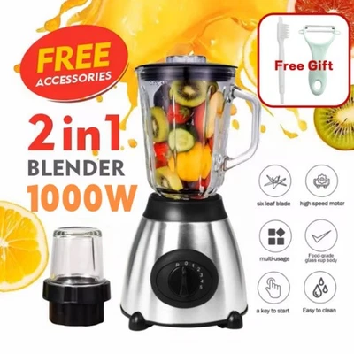 2in1 Juicer Blender Glass Fruit Grinder Smoothie Maker Food Processor Crusher - Image 1 of 4