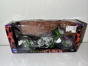 Vintage Ray Custom Bike Diecast Plastic Motorcycle Purple Green  1:12 - Picture 1 of 8