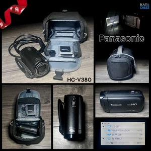 Panasonic HC-V380 Full HD Video Camera x60 Camcorder Black Battery Case Cord - Picture 1 of 12