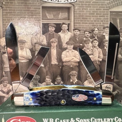 Case XX Med. Congress 64052 Navy Blue Bone Case Flag Shield 2003 Mint In Box - Image 1 of 4