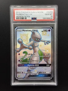 Mewtwo GX SV59/SV94 Hidden Fates: Shiny Vault Holo Raro - PSA 10 Gemas Como Nuevo - Imagen 1 de 2