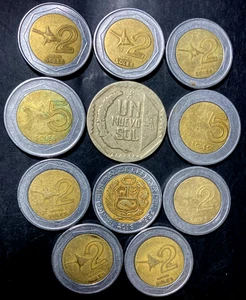 Old Peru Coin Lot - SOL - 11 EXCELLENT COINS - Lot #N30 - Picture 1 of 1