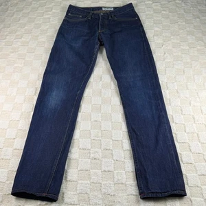 Gustin California Slim Raw Selvedge Denim Jeans Mens 31 Dark Wash Button Fly - Picture 1 of 17
