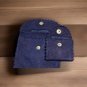 Van Cleef Arpels SNAP Travel Pouches Blue VTG Small 2 Pc Lot - Picture 1 of 3