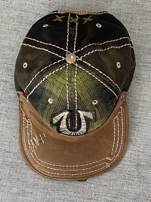 Gorra para hombre True Religion de colección bordada XXX mezcla envejecida de algodón - verde Foto 1 de 4