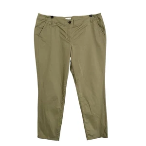 Pantalones cortos al tobillo Jill Live In chinos para mujer 16 p verde caqui ajustados tiro medio - Imagen 1 de 8
