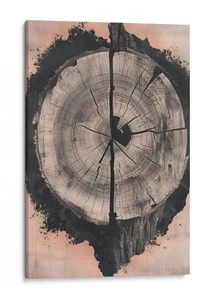 Abstract Tree Ring Print Canvas Art, Modern Nature Home Wall Decor - Picture 1 of 17