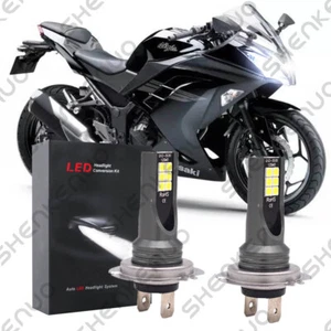 For Kawasaki Ninja 250R 08-12 ZX6R 03-06 13-15 ZX6RR H7 LED Headlight Bulbs Lamp - Picture 1 of 11