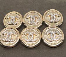 CHANEL vintage buttons 6 piece set Gold & Silver Size 1.6cm With engraving