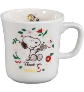 Peanuts Snoopy flower porcelain mug cup made in Japan Yamakasyoten 300ml - Picture 1 of 3