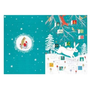 Frosty Forest Hare Advent Calendar Card with envelope 170 x 120mm Roger la Borde - Picture 1 of 1