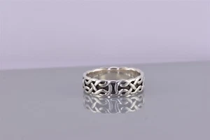 Peter Stone PSCL Sterling Silver Oxidized Celtic Knot Band Ring 925 Sz: 8 - Picture 1 of 8