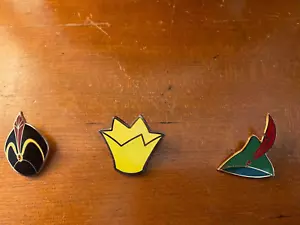 Disney Collector Hat pins set of 3: Jafar, Peter Pan and King of Hearts - Picture 1 of 1