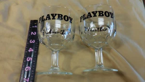 TWO Vintage Playboy Stemmed Goblet Glass - Picture 1 of 8