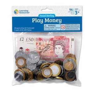 UK Play Money Pack Pound Sterling 96pcs Learning Resources Counting - Picture 1 of 2