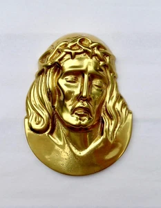 Jesuskopf aus Messing Ornament für Grabstein - Bild 1 von 4