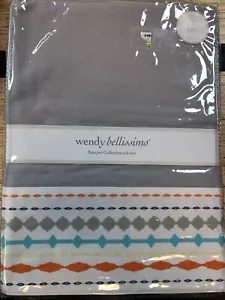 Wendy Bellissimo Sawyer Baby Nursery Crib Skirt In White Grey Orange Jungle - Picture 1 of 2