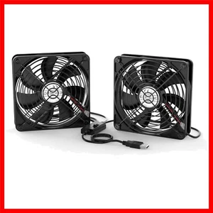Compact Dual 120mm USB Fans with Silent Operation - Perfect for PC & Laptops - Picture 1 of 14