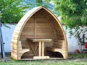 Acacia Hardwood Arched Garden Pod delivered and installed free in London area. - Picture 1 of 4