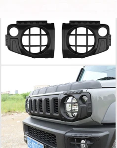For Suzuki Jimny 2/4 Door 2019+ Black Front Headlight Lamp Protector Guard Cover - Picture 1 of 8