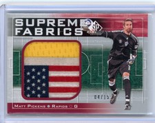 2011 SP GAME USED SUPREME FABRICS MATT PICKENS MLS SOCCER UPPER DECK JERSEY CARD
