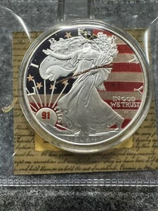 2024 U.S. Eagle Lady Liberty in Arms Revolutionary War Edition 1 oz Silver Coin - Picture 1 of 3
