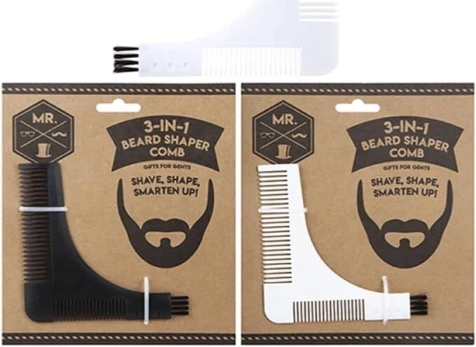 PMS Herren 3 in 1 Bartformer Kamm rasieren Form intelligent Bartbürste Formwerkzeug