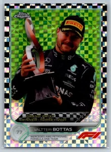 2022 Topps Chrome F1 Grand Prix Winner Checker Flag Valtteri Bottas - Picture 1 of 2
