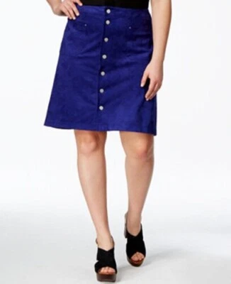 Falda de gamuza sintética azul para mujer INC International talla 16W venta al por menor $99  Foto 1 de 4