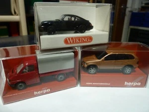 3X Modellauto 1:87- Porsche, BMW X5, VW T4 Plane - ORGINAL VERPACKT - Bild 1 von 7