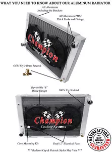 MN Champion 3 Row Radiator, 12" Fans for 1966 1967 Lincoln Continental V8 Engine - Bild 1 von 9