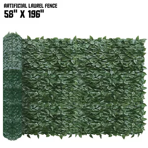 58'x196' 4pcs Ivy Leaf Artificial Faux Dark Green Privacy Fence Wall Hedge Decor - Picture 1 of 8