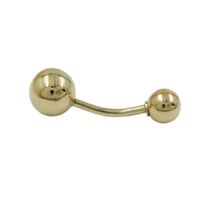 Piercing Bauchnabelpiercing Banana 21x7mm Kugel glänzend 14Kt 585 Gold Gelbgold - Picture 1 of 2